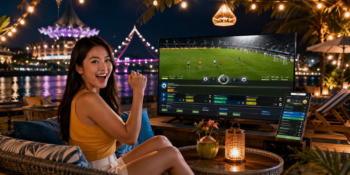 Pemain menikmati meja blackjack kasino dalam talian di Kuching dengan suasana eksklusif